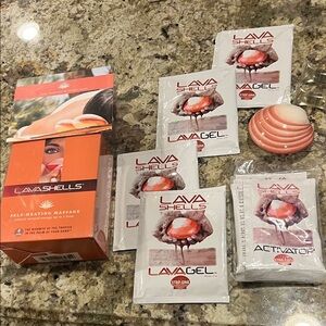 Lava Shells Self-Heating Massager Set - natural mineral energy up to one hour